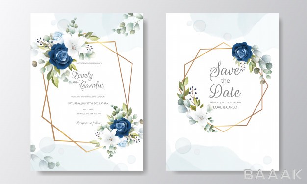 کارت-دعوت-مدرن-Beautiful-hand-drawn-floral-wedding-invitation-card_117013360