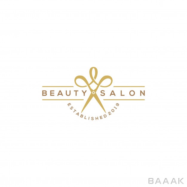 لوگو-خاص-و-خلاقانه-Beauty-haircut-salon-logo-with-scissor