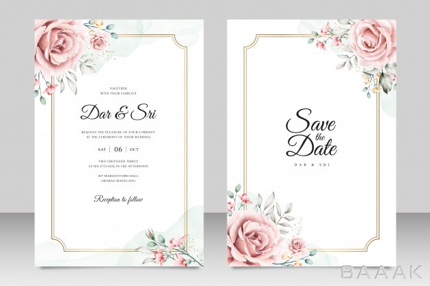 کارت-ویزیت-پرکاربرد-Wedding-card-template-with-minimalist-floral-watercolor_696704932