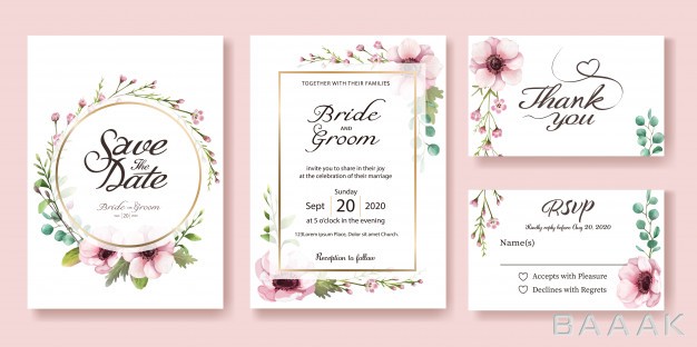 کارت-دعوت-فوق-العاده-Wedding-invitation-card-anemone-flower-watercolor-styles_792481344