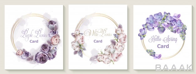 کارت-دعوت-جذاب-و-مدرن-Wedding-invitation-card-set-with-purple-peony-flowers-watercolor_961736787
