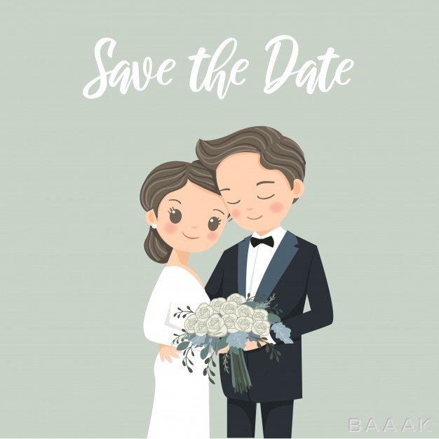 کارت-دعوت-خاص-Wedding-invitations-card-with-cute-couple-bride-groom-cartoon_392412930