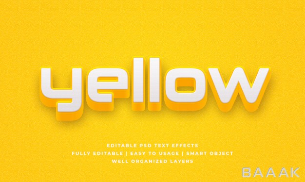 افکت-متن-زیبا-و-خاص-Yellow-3d-text-style-effect_254599503