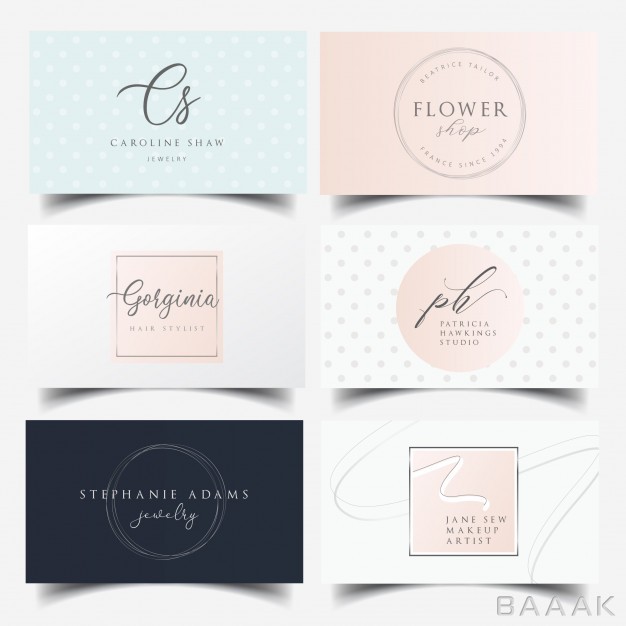 کارت-ویزیت-مدرن-و-خلاقانه-Feminine-business-card-design-with-editable-logo_735749036