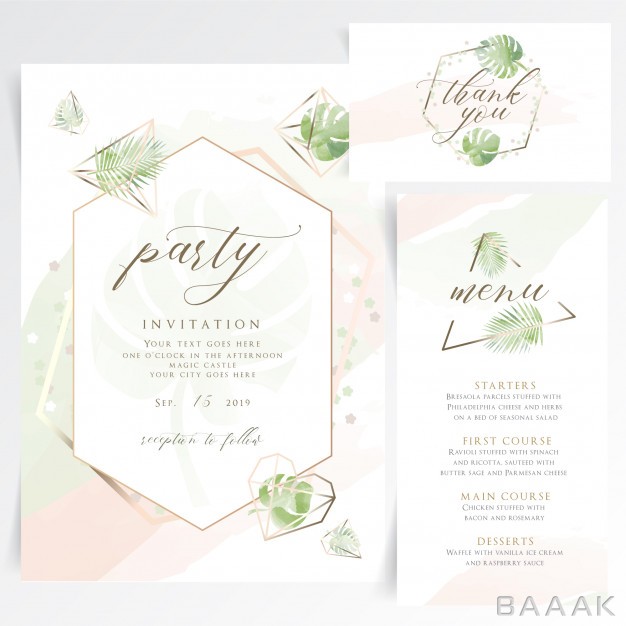 منو-مدرن-و-جذاب-Geometric-floral-party-invitation-card-with-table-menu_656761336