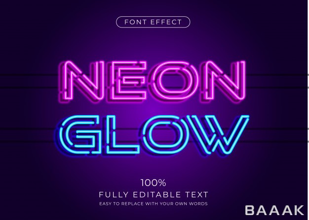 افکت-متن-خاص-و-خلاقانه-Neon-light-text-effect-editable-font-style_844772611