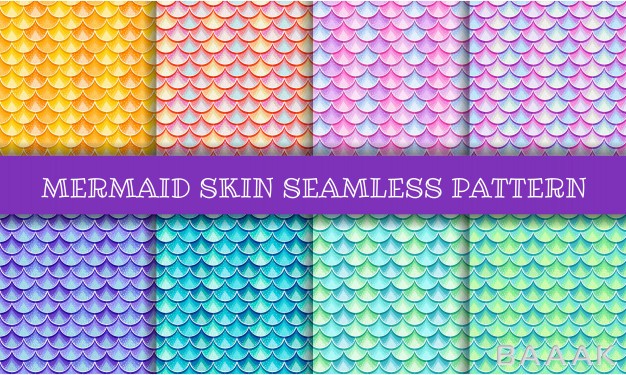 پترن-خلاقانه-Mermaid-skin-iridescent-seamless-pattern_232475720