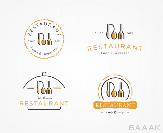 لوگو-خاص-و-مدرن-Restaurant-logo-set_133829733