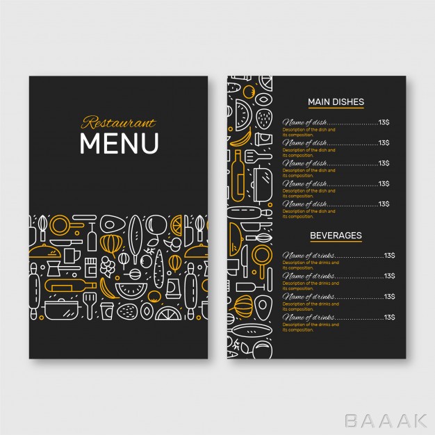 منو-جذاب-Restaurant-menu-black-yellow_672813242