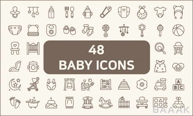 آیکون-زیبا-و-خاص-Set-48-baby-kid-icons-line-style-contains-such-icons-as-toy-baby-bottle-feeding-bottle-diaper-nappy-mobile-clothing-socks-more-customize-color-stroke-width-control-easy-resize_250897744
