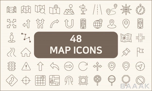 آیکون-جذاب-Set-48-map-navigation-line-style-contains-such-icons-as-map-direction-road-gps-navigation-route-direction-sign-road-sign-arrow-more_910421622
