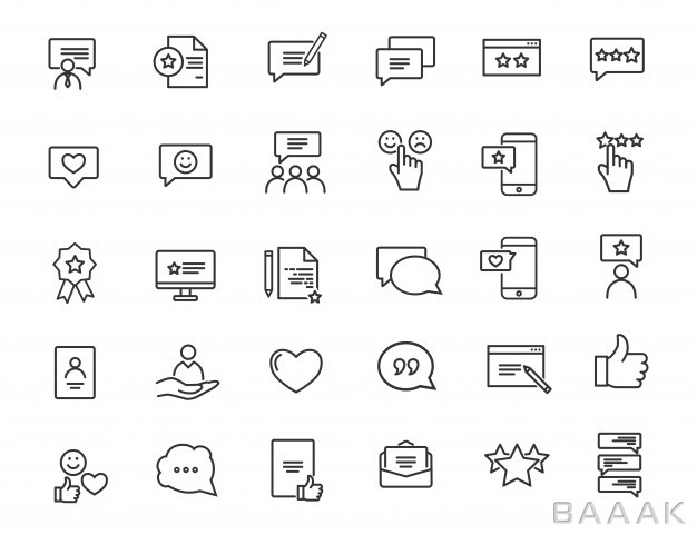 آیکون-خلاقانه-Set-linear-feedback-icons-customer-satisfaction-icons-simple-design_161228110