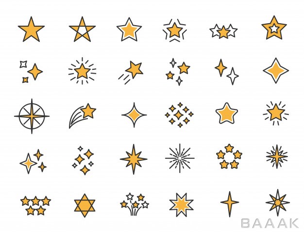 آیکون-مدرن-Set-linear-stars-icons-stars-twinkle-icons_949917609