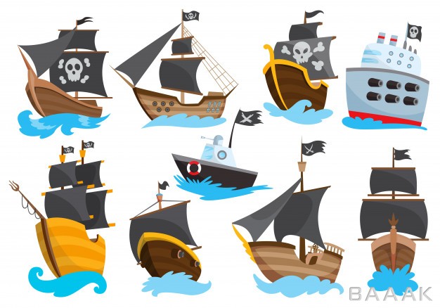 آیکون-زیبا-و-خاص-Set-wooden-pirate-buccaneer-filibuster-corsair-sea-dog-ship-icon-game-isolated-flat-design-color-cartoon-frigate_727119164