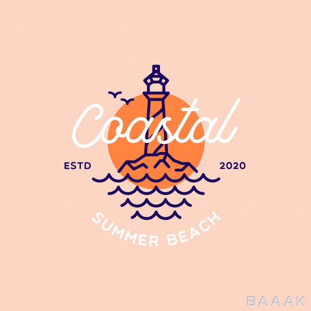 لوگو-مدرن-و-خلاقانه-Retro-lighthouse-summer-beach-logo_331884262