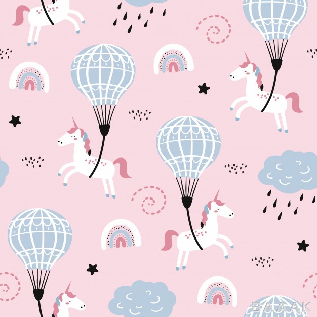 پترن-مدرن-Childish-seamless-pattern-with-cute-unicorn-air-ballon_701437299