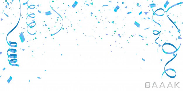 پس-زمینه-خاص-و-خلاقانه-White-background-with-blue-confetti-celebration-carnival-ribbons_498809839