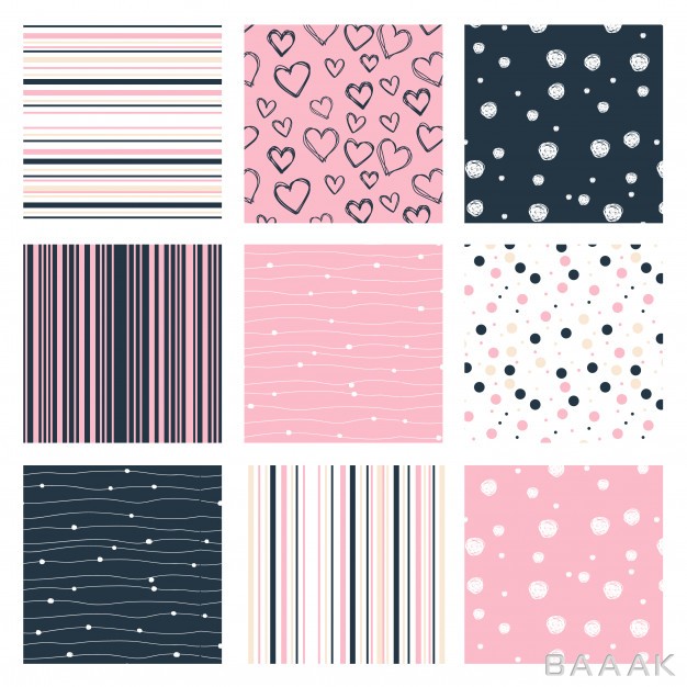 پترن-زیبا-و-خاص-Different-seamless-patterns-made-with-pink-blue_210225971