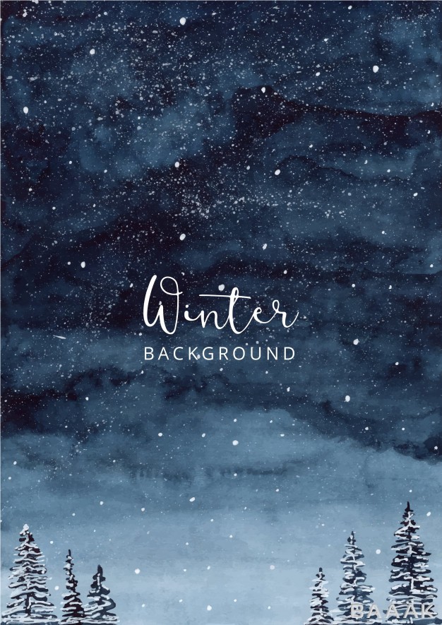 پس-زمینه-مدرن-Night-winter-watercolor-landscape-background_210641394