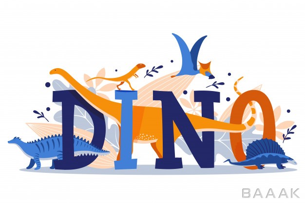 پوستر-خاص-Dinosaur-typography-poster-prehistoric-animals-illustration_437819618