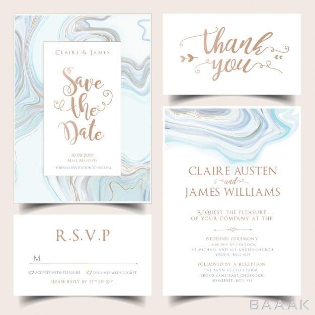 کارت-دعوت-خاص-Mint-wedding-invitation-set_585228018