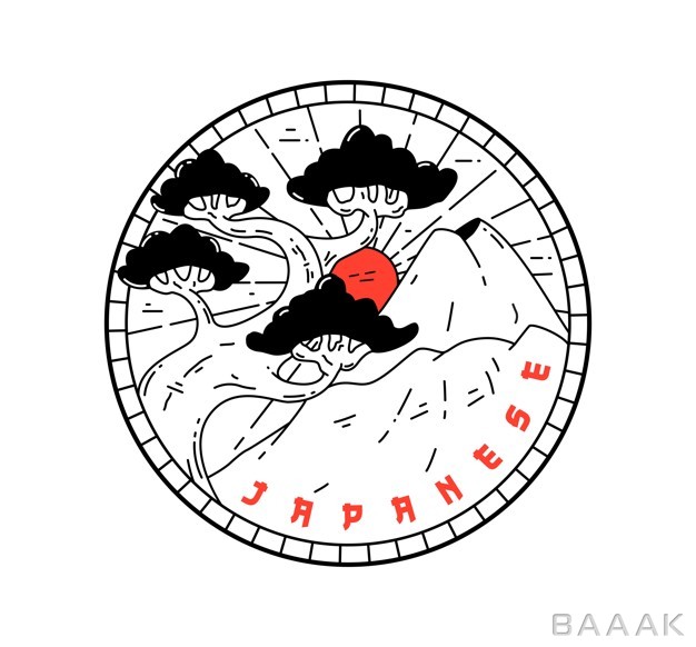 طرح-نشان-سنتی-ژاپنی-سبک-وینتیج_999785209