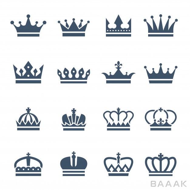 آیکون-جذاب-Black-crowns-icons-symbols_256679156