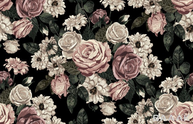 پترن-مدرن-و-جذاب-Elegant-seamless-pattern-blush-toned-rustic-flowers_150269434