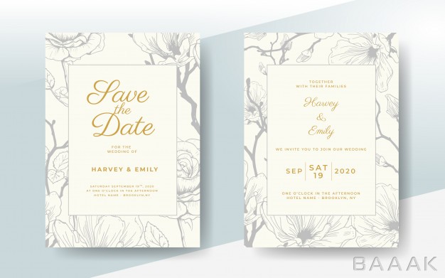 قاب-جذاب-Elegant-wedding-invitation-card-with-vector-floral-frame_978863118