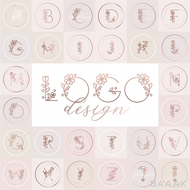 لوگو-مدرن-و-خلاقانه-Floral-alphabet-with-editable-logo-design-templates_857287245