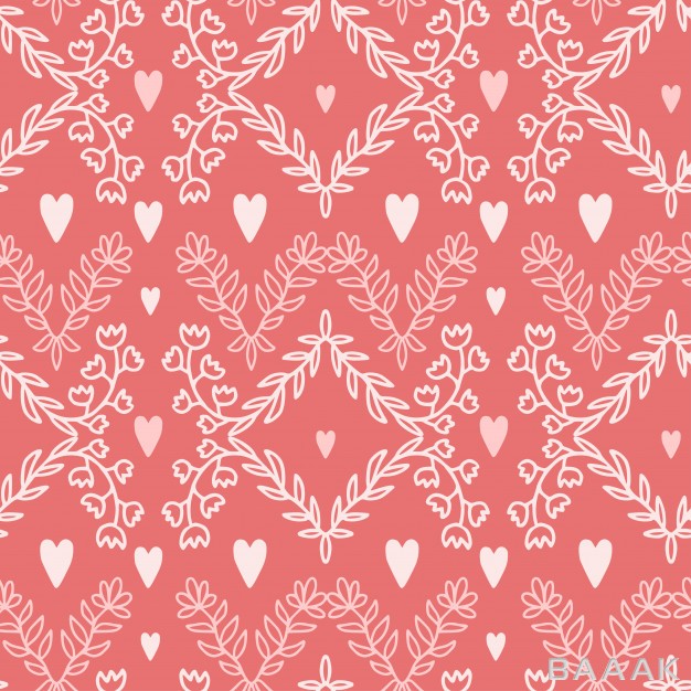 پس-زمینه-خاص-Floral-hearts-pattern-modern-background-coral-color_793161057