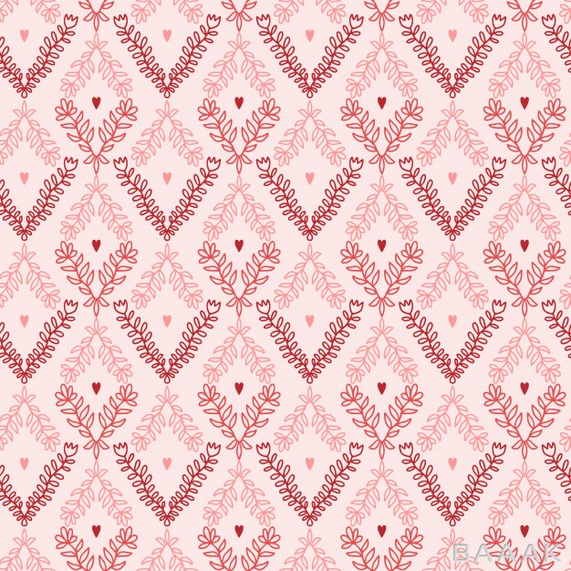 پترن-جذاب-و-مدرن-Floral-seamless-pattern-wallpaper-with-flower-hearts-pink-red-colors_463613319