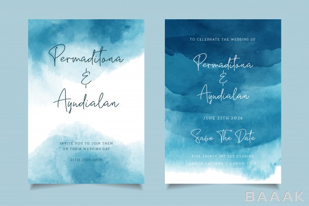 کارت-دعوت-زیبا-و-جذاب-Blue-ocean-watercolor-wedding-invitation-design_291318587