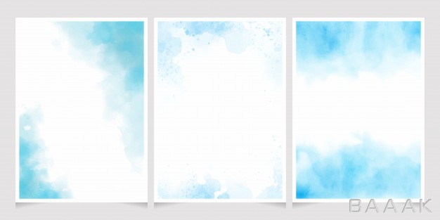 قاب-خاص-و-مدرن-Blue-watercolor-wash-splash-with-golden-frame-5x7-invitation-card-template-collection_161875311