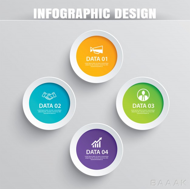 اینفوگرافیک-مدرن-و-خلاقانه-Infographics-circle-paper-with-4-data-template_887957987