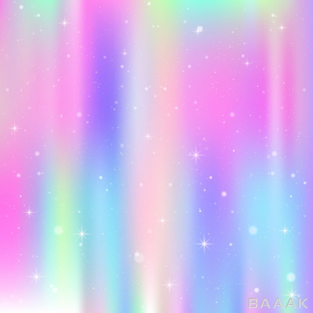 پس-زمینه-مدرن-و-جذاب-Unicorn-background-with-rainbow-mesh-colorful-universe-princess-colors-fantasy-gradient-with-hologram_634044793