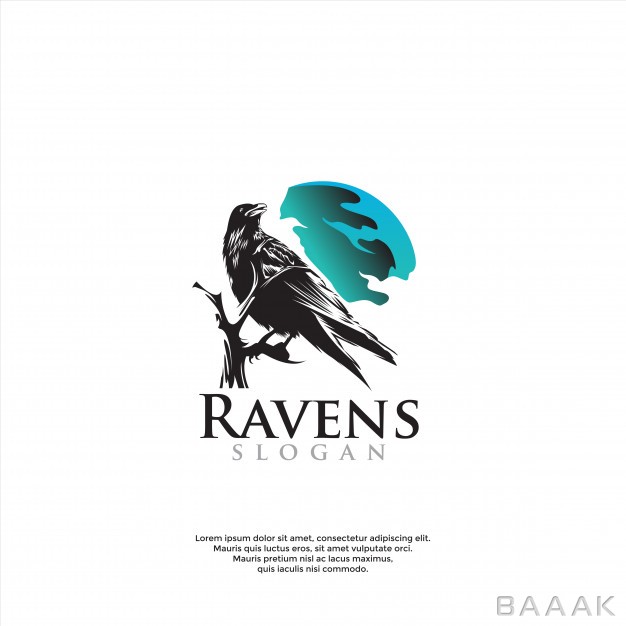 لوگو-مدرن-و-جذاب-Unique-raven-logo-template_237354745