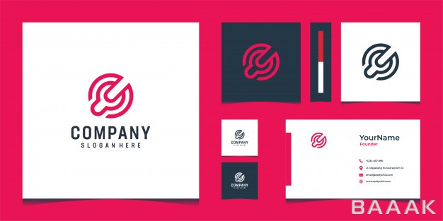 کارت-ویزیت-فوق-العاده-Inspirational-modern-logo-business-card-design-light-red-color_694946758