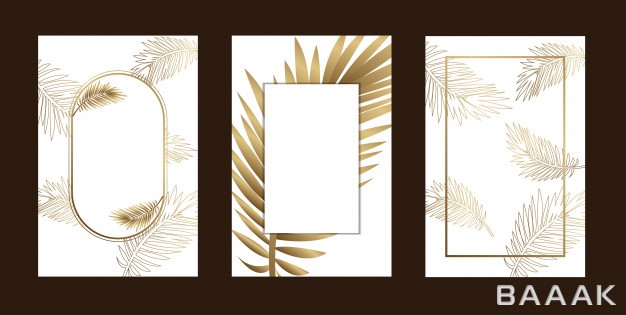 کارت-دعوت-خاص-و-خلاقانه-Invitation-cards-elegant-leaf-outline-gold-white_865390666