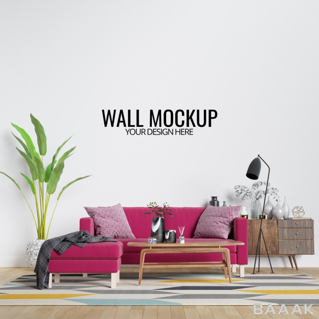 موکاپ-فوق-العاده-Modern-interior-living-room-wall-mockup-with-furniture-decor_796829628