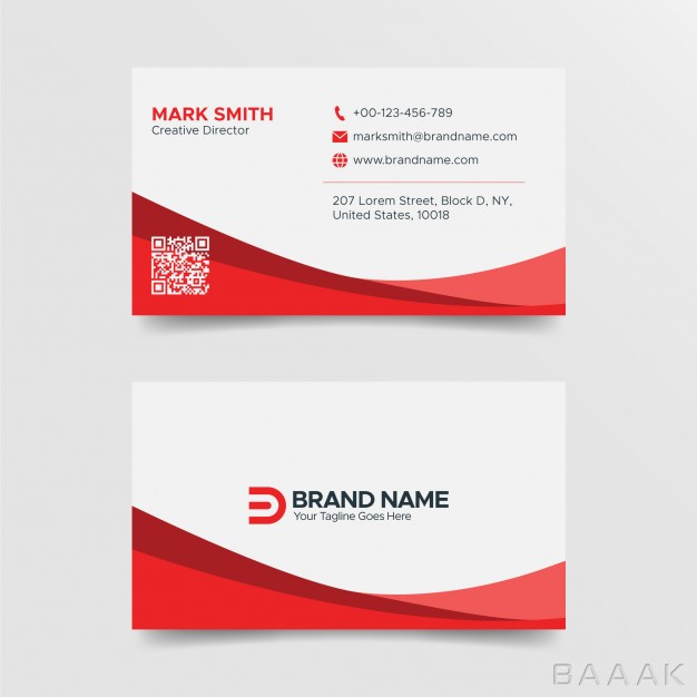 کارت-ویزیت-مدرن-و-خلاقانه-Modern-red-white-business-card-design-template_992767707