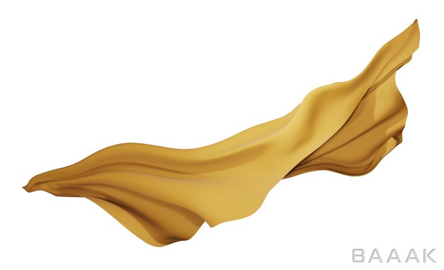 موکاپ-فوق-العاده-Gold-fabric-cloth-flrying-wind-isolated-white-with-clipping-path-3d-render_596792489