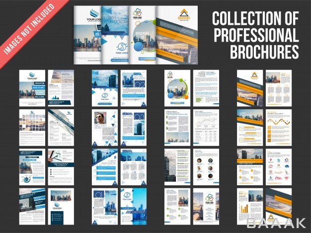 بروشور-خلاقانه-Collection-four-multiple-pages-brochures-with-cover-page-design_190658551