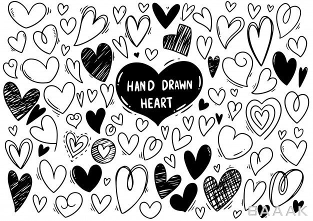 پس-زمینه-جذاب-Collection-set-hand-drawn-scribble-hearts-isolated-white-background_397105370