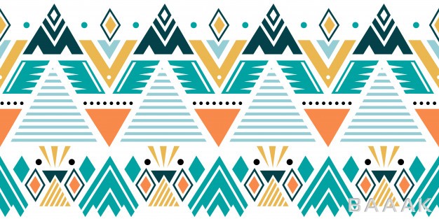 پترن-خلاقانه-Colorful-ethnic-seamless-pattern-with-tribal-geometric-motifs_261204590