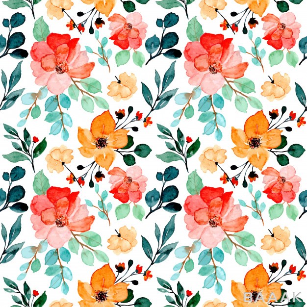 پترن-خاص-و-مدرن-Colorful-floral-watercolor-seamless-pattern_734664646