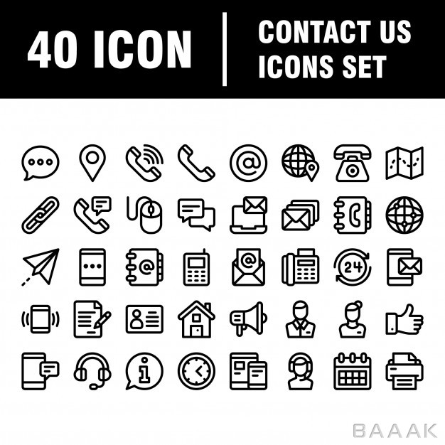 آیکون-فوق-العاده-Contact-us-outline-icons-large-set-isolated-business-communication_431803483