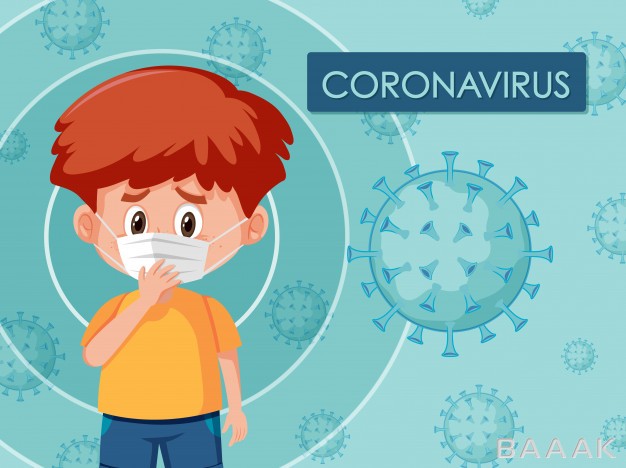 پوستر-زیبا-و-خاص-Coronavirus-poster-design-with-boy-wearing-mask_652474994