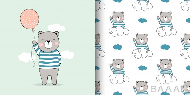 پترن-فوق-العاده-Draw-card-print-pattern-bear-fabric-textiles-kids_612784866