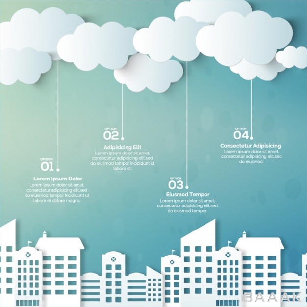 اینفوگرافیک-خلاقانه-Great-infographic-with-buildings-clouds_881329143